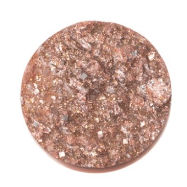 Polaris pierre d'or cabochon, rond, 12 mm, couleur : rose peach