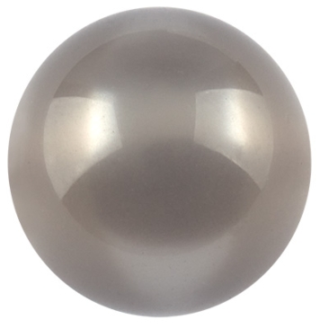 Perle polaire brillante, ronde, env.10 mm, gris foncé