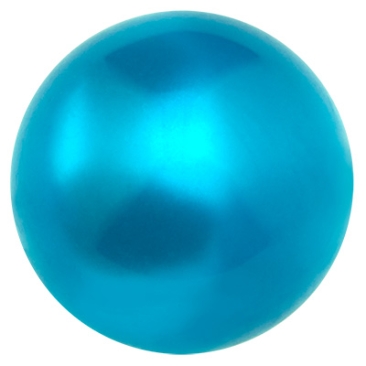 Polaris bead shiny, round, approx.10 mm, turquoise blue