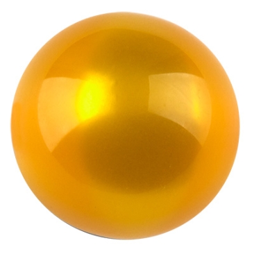 Polaris bead shiny, round, approx. 14 mm, sunshine yellow