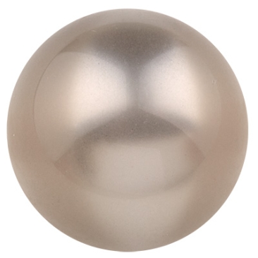 Polaris bead shiny, round, approx. 14 mm, light grey