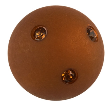 Boule Polaris 8 mm brun foncé avec Swarovski