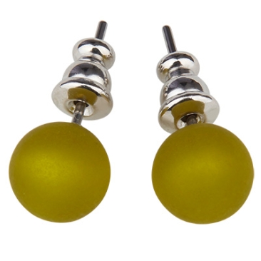 Paire de clous d'oreilles Polaris, 8 mm, vert olive