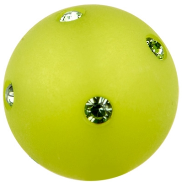 Polaris bead ball 10 mm, light green with Swarovski