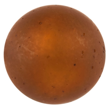 Perle polaire douce, ronde, env.14 mm, brun foncé