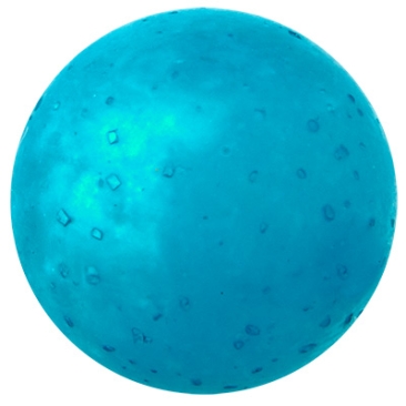 Perle polaire douce, ronde, env.14 mm, bleu turquoise