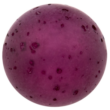 Perle polaire douce, ronde, env.14 mm, violet foncé