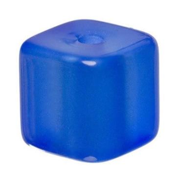 Polaris cubes, 8 mm, shiny, capri blue
