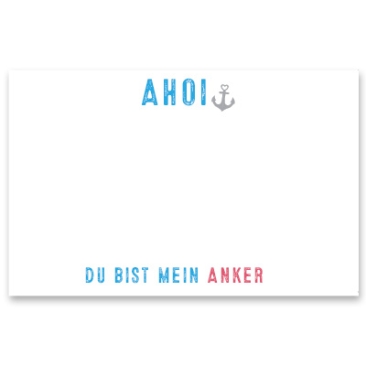 Jewellery card "You are my anchor", landscape, white, size 8.5 x 5.5 cm