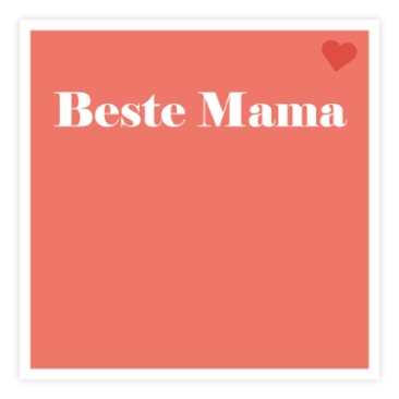 Schmuckkarte "Beste Mama", quadratisch, Größe 8,5 x 8,5 cm, Farbe: Peach