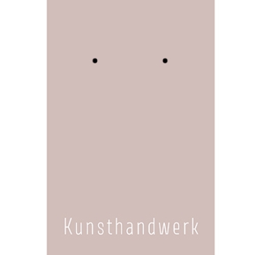 Schmuckkarte für Ohrstecker "Kunsthandwerk", hochkant, helles taupe, Größe 8,5 x 5,5 cm