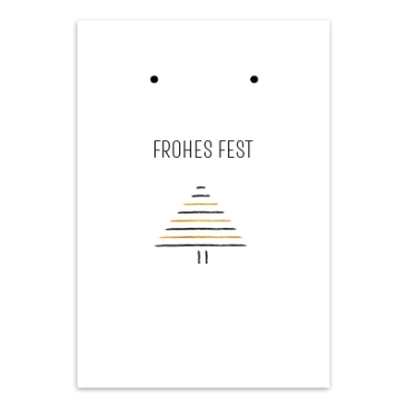 Schmuckkarte für Ohrstecker, "Frohes Fest", rechteckig, Größe 8,5 x 12 cm