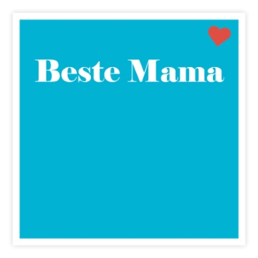 Schmuckkarte "Beste Mama", quadratisch, Größe 8,5 x 8,5 cm, Farbe: Blau