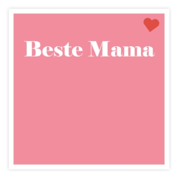 Schmuckkarte "Beste Mama", quadratisch, Größe 8,5 x 8,5 cm, Farbe: Rosa