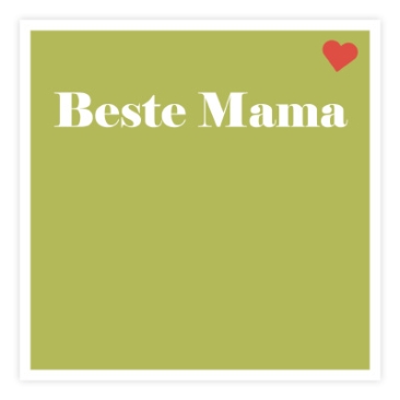 Schmuckkarte "Beste Mama", quadratisch, Größe 8,5 x 8,5 cm, Farbe: Grün
