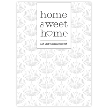Carte postale, "Home Sweet Home", rectangulaire, dimensions 10,5 x14,8 cm