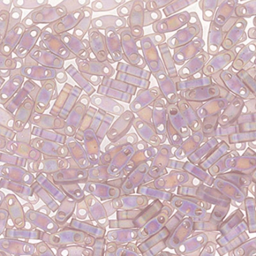 Miyuki Perlen Quarter Tila, Farbe: Matt Transparent Smoke Amythyst AB, Röhrchen mit ca. 7,2 gr