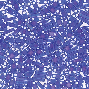 Perles Miyuki Quarter Tila, couleur : Matt Transparent Cobalt Light AB, tube d'environ 7,2 gr