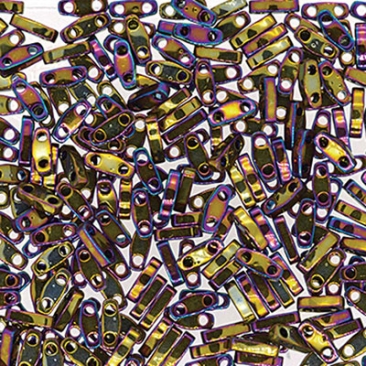 Miyuki beads Quarter Tila, colour: Metallic Purple Gold Iridescent, tube with approx. 7,2 gr.