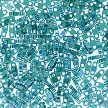 Miyuki beads Quarter Tila, colour: Transparent Teal AB, tube with approx. 7,2 gr.