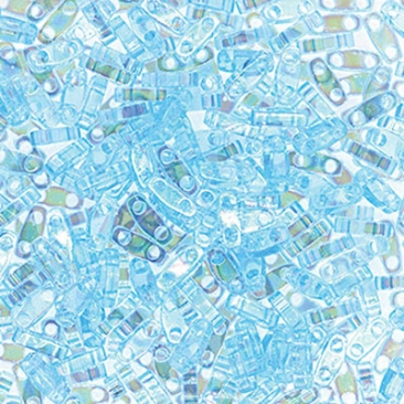 Miyuki Perlen Quarter Tila, Farbe: Transparent Aqua AB,  Röhrchen mit ca. 7,2 gr
