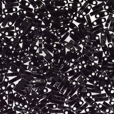 Miyuki beads Quarter Tila, colour: Black, tube with approx. 7,2 gr.