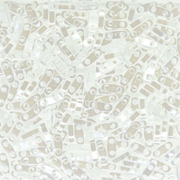 Perles Miyuki Quarter Tila, couleur : White Opak Lustered, tube d'environ 7,2 gr