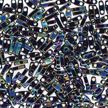 Miyuki beads Quarter Tila, colour: Medium Blue Iridescent, tube with approx. 7,2 gr.