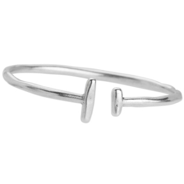 Bangle with bars, 64 x 15 mm, silver-plated