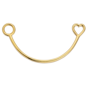 Half bracelet with heart, 64 x 32 mm, gold-plated