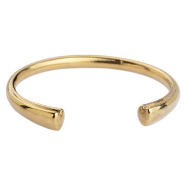 Bangle with heart-shaped end pieces, 65 x 51 mm, gold-plated