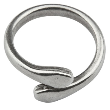 Finger ring, inner diameter 18.0 mm, adjustable, silver-plated