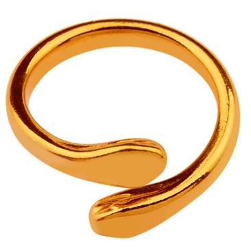 Finger ring, inner diameter 18.0 mm, adjustable, gold-plated