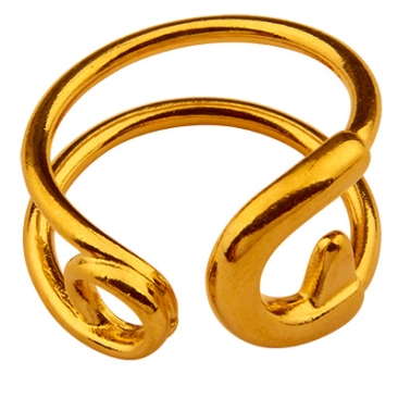 Finger ring safety pin, inner diameter 17.0 mm, adjustable gold-plated