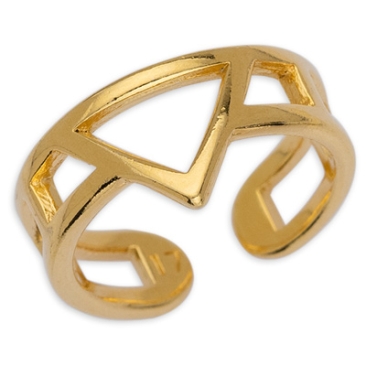 Ring with pyramid, inner diameter 17 mm, gold-plated