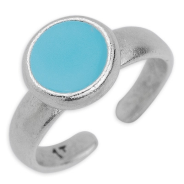 Ring , inner diameter 17 mm, enamelled, silver-plated