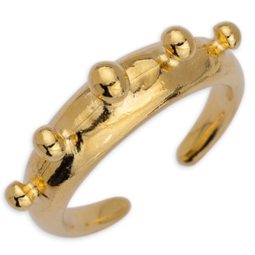 Ring with small balls, inner diameter 17 mm, gold-plated