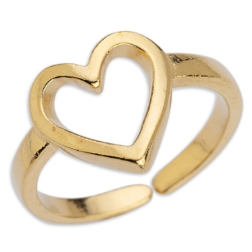 Ring heart, inner diameter 17, gold plated