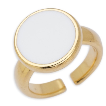 Ring , binnendiameter 17 mm, geëmailleerd, verguld Deco