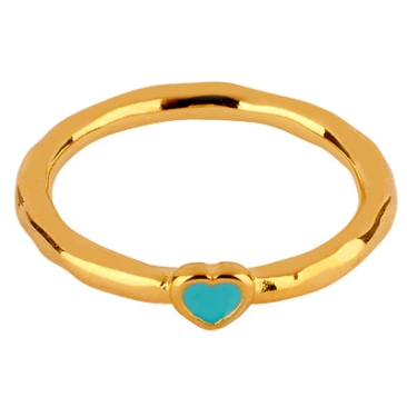 Ring heart, gold-plated, inner diameter 16.5 mm