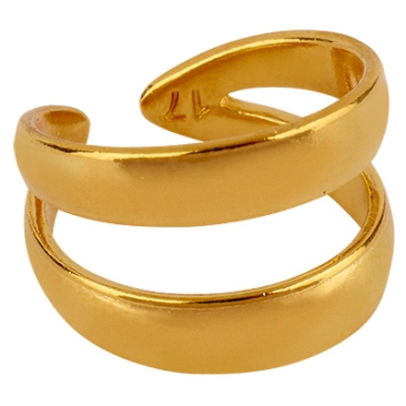 Ring stripes, gold-plated, adjustable