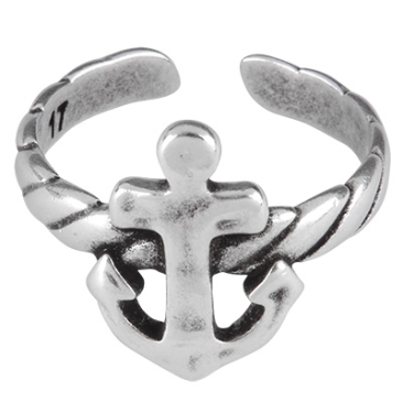 Ring anchor, silver-plated, inner diameter 17 mm