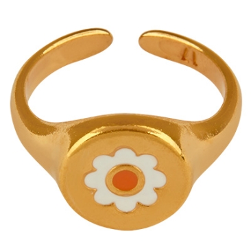 Ring daisy, gold-plated, inner diameter 17 mm