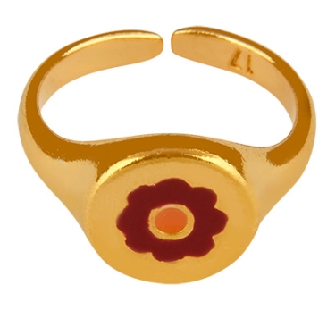 Ring daisy, gold-plated, inner diameter 17 mm