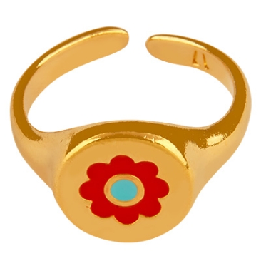 Ring Gänseblümchen, vergoldet, Innendurchmesser 17 mm