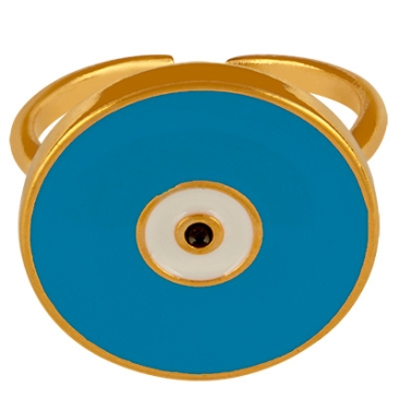 Ring round eye, gold plated, inner diameter 17 mm