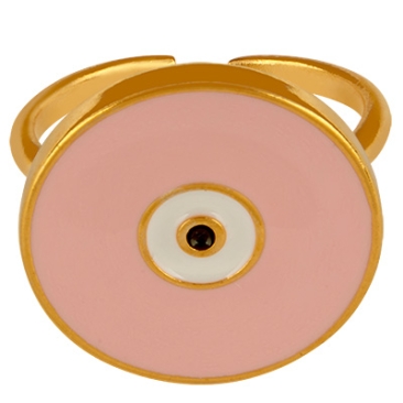 Ring rond oog, verguld, binnendiameter 17 mm