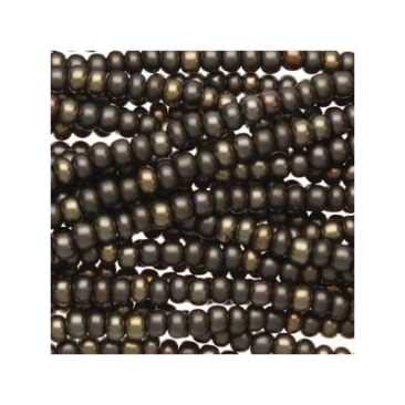 11/0 Preciosa Rocailles Perlen, Rund (ca. 2 mm), Farbe: Grey Rainbow, Röhrchen mit ca. 24 Gramm
