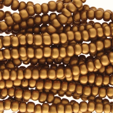 11/0 Preciosa Rocailles Perlen, Rund (ca. 2 mm), Farbe: Bronze Gold, Röhrchen mit ca. 24 Gramm