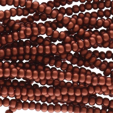 11/0 Preciosa Rocailles Perlen, Rund (ca. 2 mm), Farbe: Bronze Fire Red, Röhrchen mit ca. 24 Gramm
